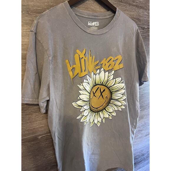 Blink 182 Rock Band Daisy Flower Brown Graphic Concert Shirt Size XL - Picture 2 of 5